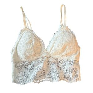 NWT Aerie Lightly Lined Lace Bralette White XS